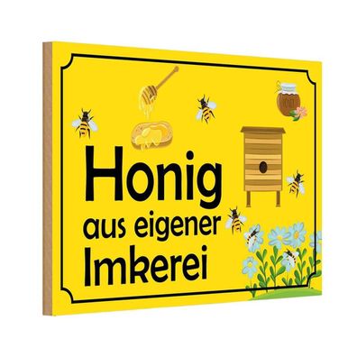 Holzschild 20x30 cm - Honig aus eigener Imkerei Metal