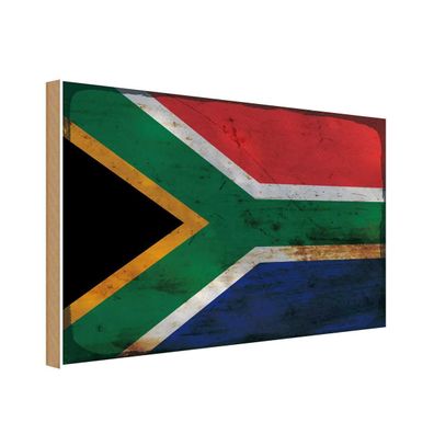 vianmo Holzschild Holzbild 20x30 cm Südafrika Fahne Flagge