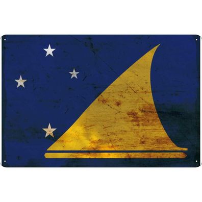 vianmo Blechschild Wandschild 20x30 cm Tokelau Fahne Flagge