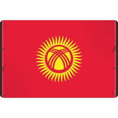 vianmo Blechschild Wandschild 20x30 cm Kirgisistan Fahne Flagge