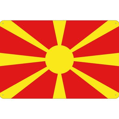 vianmo Blechschild Wandschild 20x30 cm Mazedonien Fahne Flagge