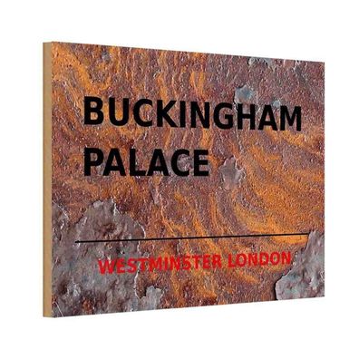 vianmo Holzschild 20x30 cm Straßen Städte Street Buckingham Palace