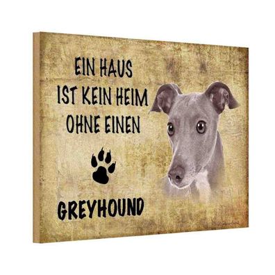vianmo Holzschild 18x12 cm Tier Greyhound Hund ohne kein Heim