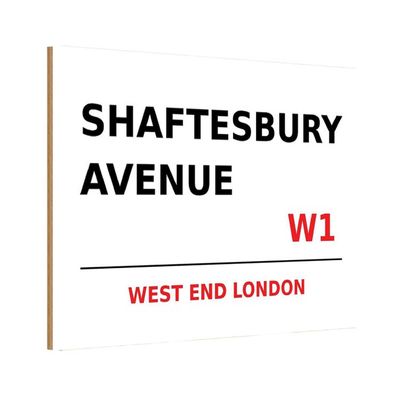 Holzschild 18x12 cm - West End Shaftesbury Avenue W1