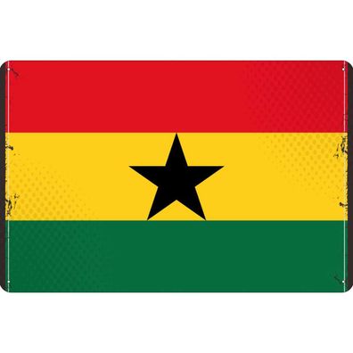 vianmo Blechschild Wandschild 18x12 cm Ghana Fahne Flagge