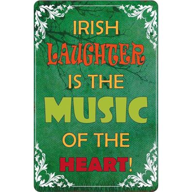 Blechschild 20x30 cm - irish laughter is the music of
