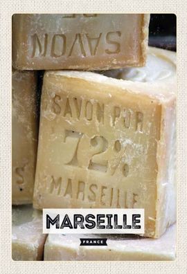 Blechschild 20x30 cm - Marseille France Savon pur 72%