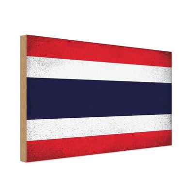 vianmo Holzschild Holzbild 18x12 cm Thailand Fahne Flagge
