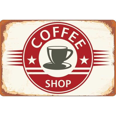 vianmo Blechschild 20x30 cm gewölbt Essen Trinken Coffee Shop Kaffee Tasse