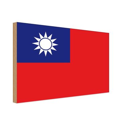 vianmo Holzschild Holzbild 20x30 cm China Taiwan Fahne Flagge