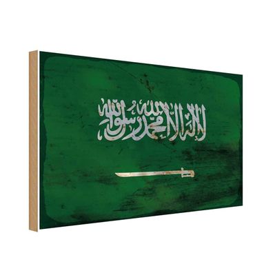 vianmo Holzschild Holzbild 20x30 cm Saudi-Arabien Fahne Flagge