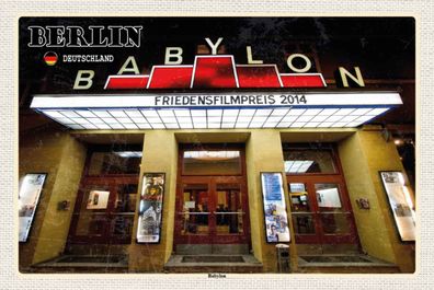 Holzschild 20x30 cm - Berlin Deutschland Babylon Kino