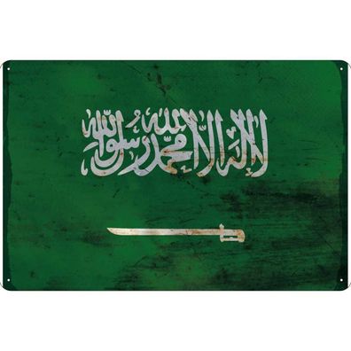 vianmo Blechschild Wandschild 18x12 cm Saudi-Arabien Fahne Flagge