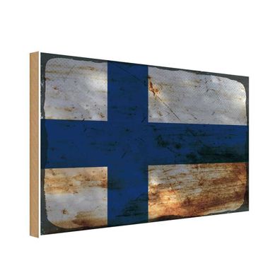 vianmo Holzschild Holzbild 20x30 cm Finnland Fahne Flagge