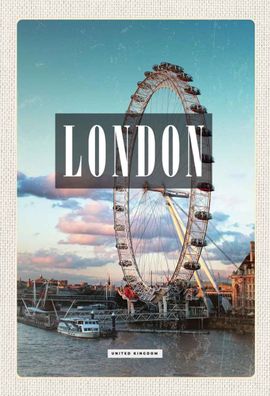 Blechschild 20x30 cm - London Engalnd London Eye