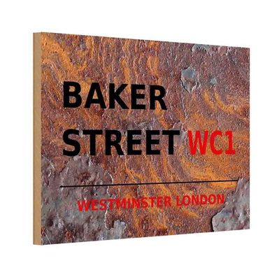 vianmo Holzschild 20x30 cm England Street Baker street WC1