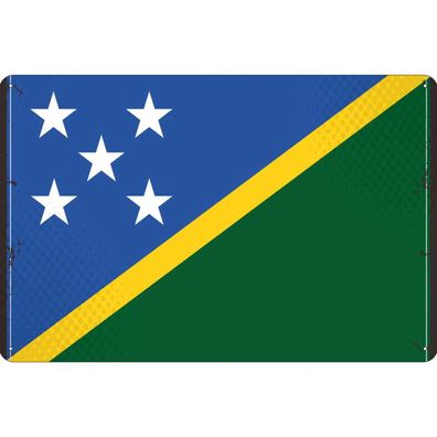 vianmo Blechschild Wandschild 20x30 cm Salomonen Fahne Flagge