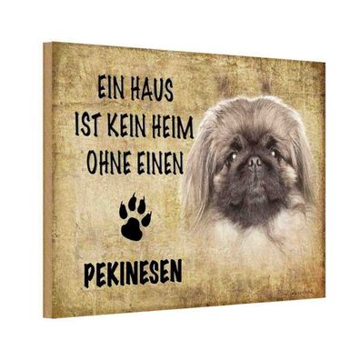 vianmo Holzschild 18x12 cm Tier Pekinesen Hund ohne kein Heim