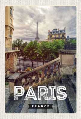 Holzschild 20x30 cm - Paris Frankreich Eiffelturm Stadt