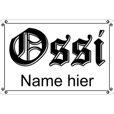 vianmo Blechschild 20x30 cm gewölbt Dekoration Ossi Name hier DDR