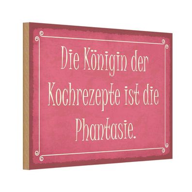 vianmo Holzschild 20x30 cm Dekoration Königin Kochrezepte Phantasie