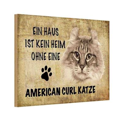 vianmo Holzschild 20x30 cm Tier American curl Katze
