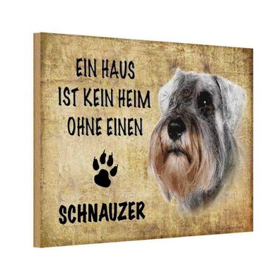 vianmo Holzschild 18x12 cm Tier Schnauzer Hund ohne kein Heim
