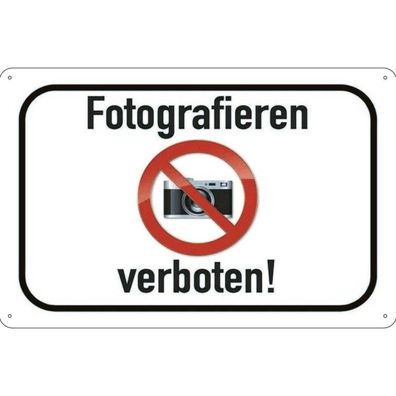 vianmo Blechschild 20x30 cm gewölbt Warnung Fotografieren verboten