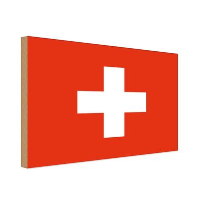 vianmo Holzschild Holzbild 20x30 cm Schweiz Fahne Flagge