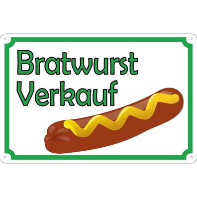 vianmo Blechschild 18x12 cm gewölbt Essen Trinken Bratwurst Verkauf Restaurant