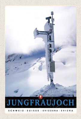 Blechschild 20x30 cm - Jungfraujoch Schweiz Winterzeit Natur