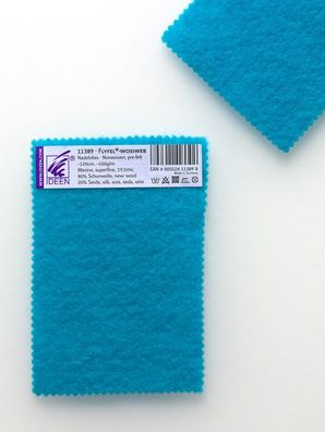 30 % Rabatt Nadelvlies Wolle + Seide FLYFEL®-wosiweb, 95x120 cm, türkis, €12,25/ qm