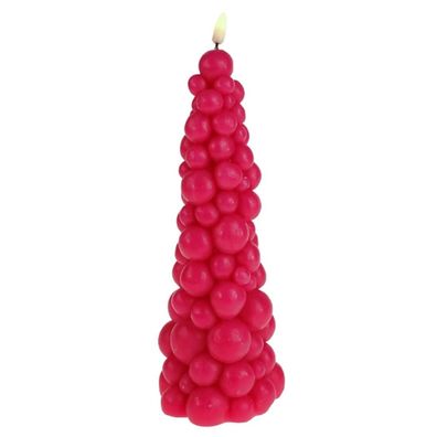LED Bubble Tree Kerze pink magenta 3D Batterie Timer Echtwachs Weihnachten