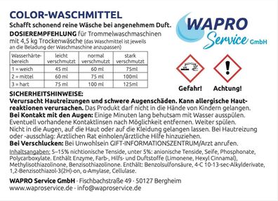 5x5 Liter Colorwaschmittel Versandkostenfrei (1,64 EUR/ l)