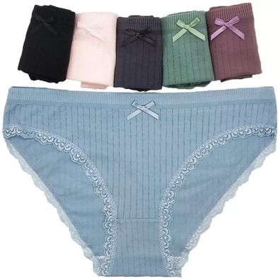 6er Pack Damen Mädchen Slip Unterhose Baumwolle Spitze Frauen Unterwäsche Pants
