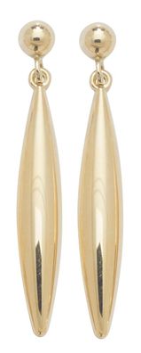 Modische 9 Karat (375) Gold Damen - Paar Ohrringe - 35mm * 5mm