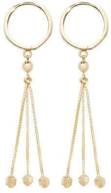 Modische 9 ct/ Karat Gelb Gold Damen - Paar Ohrringe