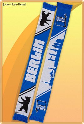 Hertha BSC Berlin Blau Weiss Schal Fanschal Bär Skyline Logo Fahne NEU