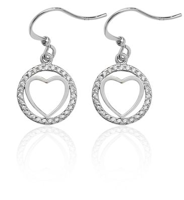 925 Sterling Silber Damen - Paar Ohrringe mit Zirkonia
