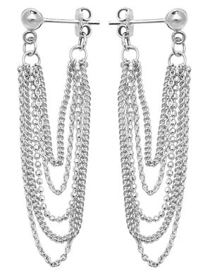 Modische 925 Sterling Silber Damen - Paar Ohrringe