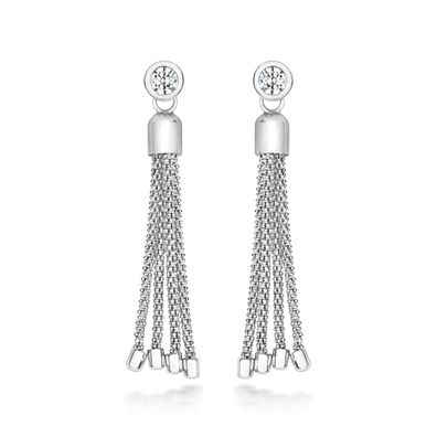 Elegante 925 Sterling Silber Damen - Paar Ohrringe mit Zirkonia - 5 Gramm