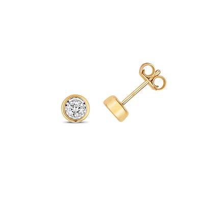 9 Karat (375) Gold Diamant Paar Ohrstecker Brillant-Schliff 0.20 Karat H - I1