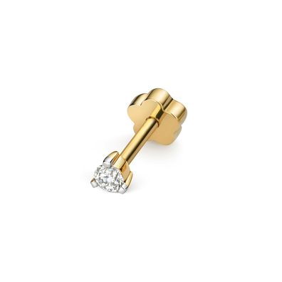 18 Karat (750) Gold Damen - Diamant Einzel Knorpel Ohrstecker