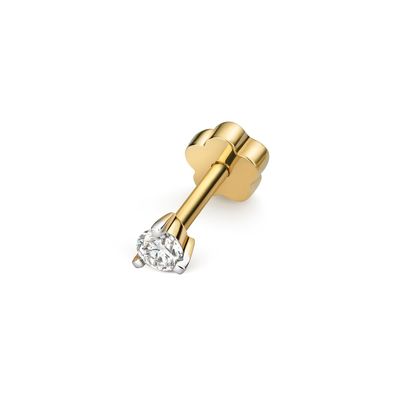 18 Karat (750) Gold Damen - Diamant Einzel Knorpel Ohrstecker