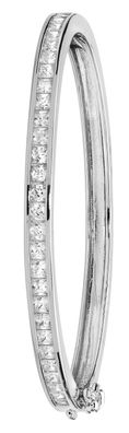 925 Sterling Silber Baby - Klappbar Armreif mit Zirkonia - 4.3cm, 7 Gramm