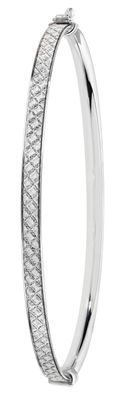 Eleganter 925 Sterling Silber Damen - Klappbar Armreif - 6.4cm