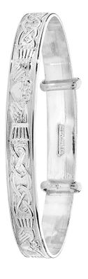 Keltische 925 Sterling Silber Mädchen - Erweiterbar Armreif - 4.3cm, 5 Gramm