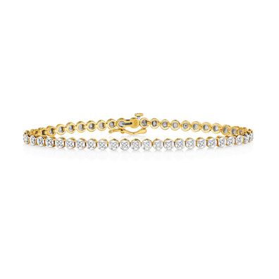 9 Karat (375) Gold Diamant Tennis Armband Brillant-Schliff 0.25 Karat H - PK - 19cm