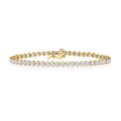 9 Karat (375) Gold Diamant Tennis Armband Brillant-Schliff 1.00 Karat H - PK2 - 19cm