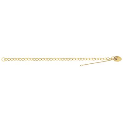 Modisches 9 ct/ Karat Gelb Gold Herz Damen - Bettelarmband - 17.8cm, 4 Gramm